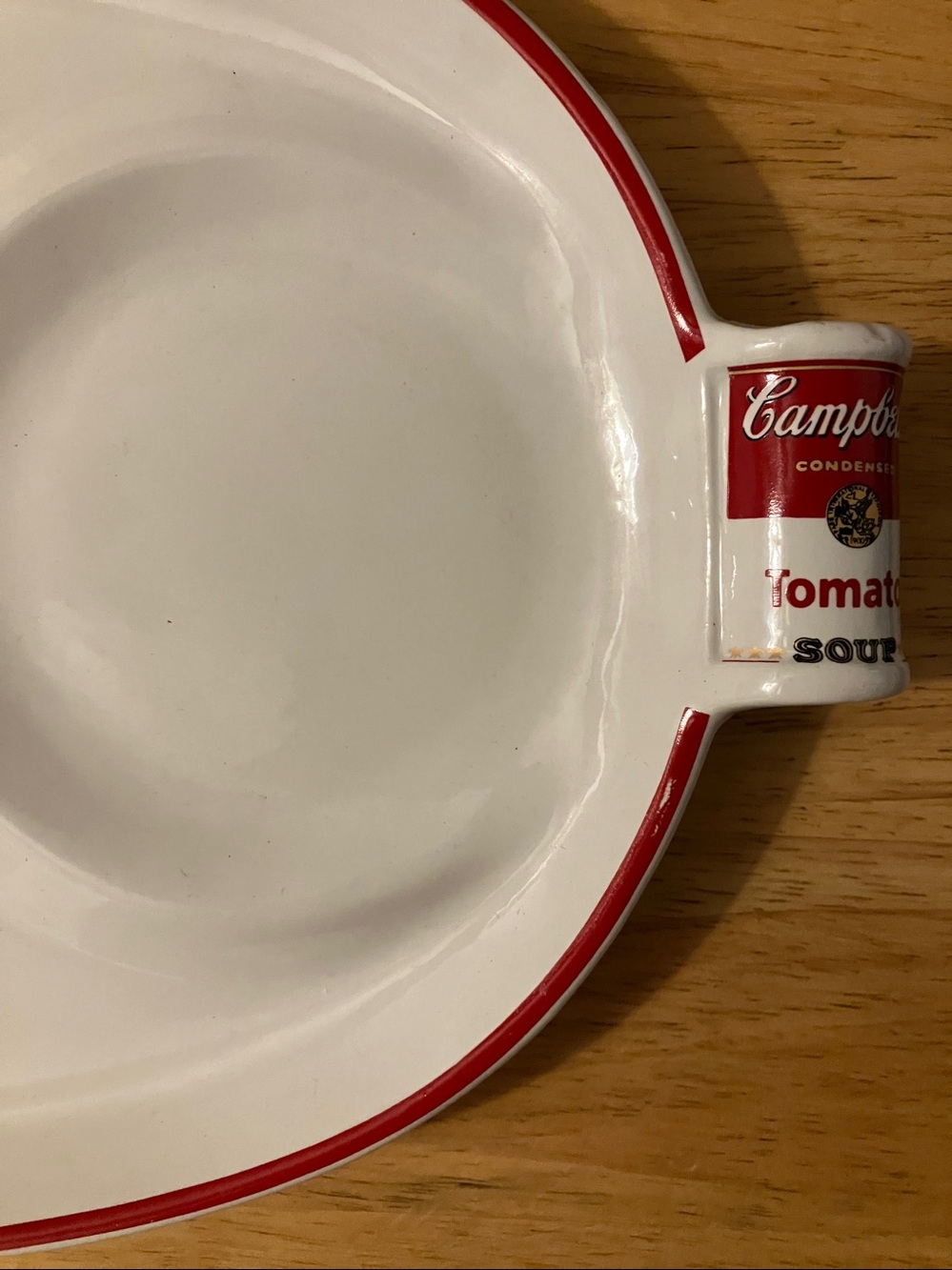 Westwood Campbell's Ceramic Serving Platter - White with Red Trim - Picture 5 of 10